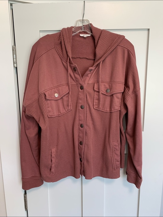 Maurices Jackets & Blazers - Maurices Hooded Button-Front Utility Jacket - Dusty Rose